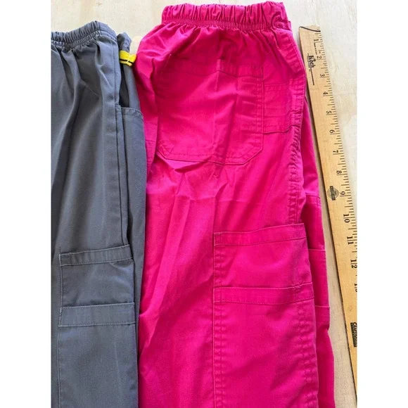 Spread Good Cheer Scrub Pants 3 Pack Bundle XS Black Grey Pink Cargo Drawstring - Picture 11 of 13